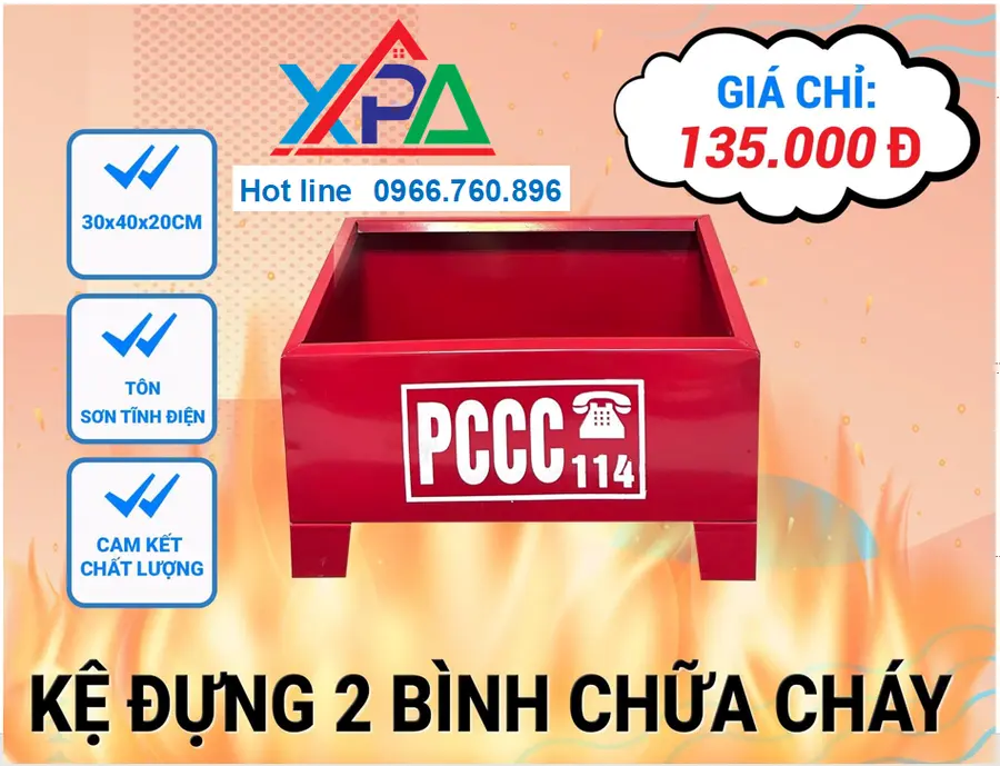 Kệ đôi đặt bình chữa cháy